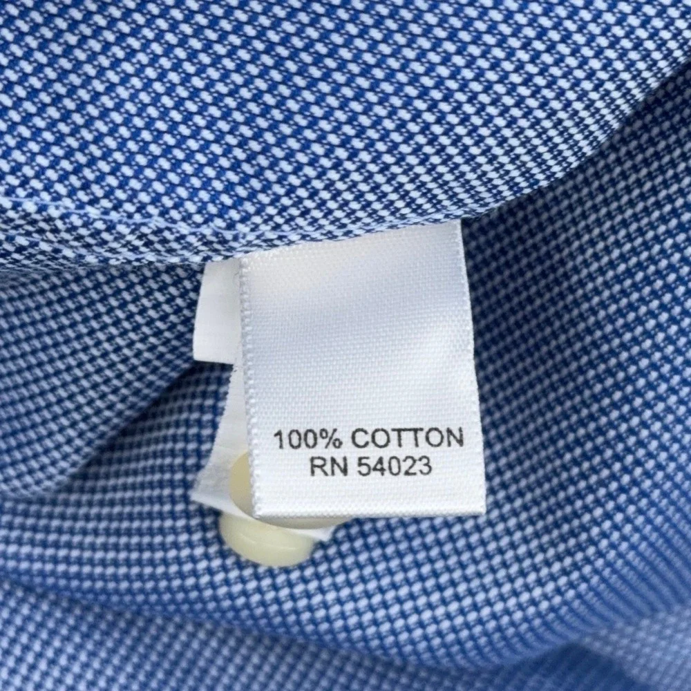 Banana Republic Fitted Dress Shirt Mens M 100% Cotton Blue Long Sleeve 15-15.5